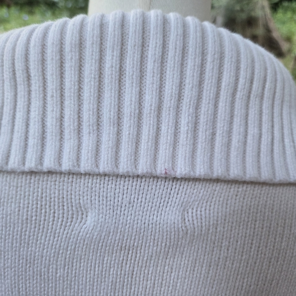 Abercrombie & Fitch Womens White Collared Zip Up Sweater - Picture 6 of 7